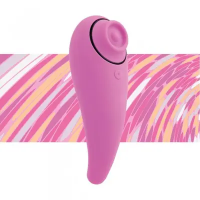 FeelzToys - FemmeGasm Tapping & Tickling Vibrator - Пульсатор для клитора плюс вибратор, 14х5 см., (розовый)