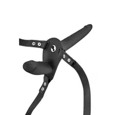 Подвійний страпон Fetish Tentation Vibrating Strap-On, 15 см
