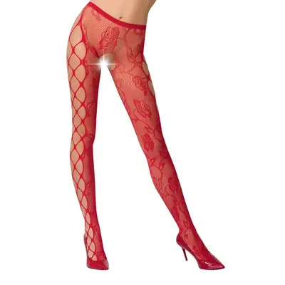 Еротичні колготки-бодістокінг Passion S008 red, S-L