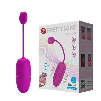 Pretty Love Nymph bullet vibration Mobile APP remote control Purple - Віброяйце з керуванням зі смартфона, 6,9 х3,0 см (фіолетовий)