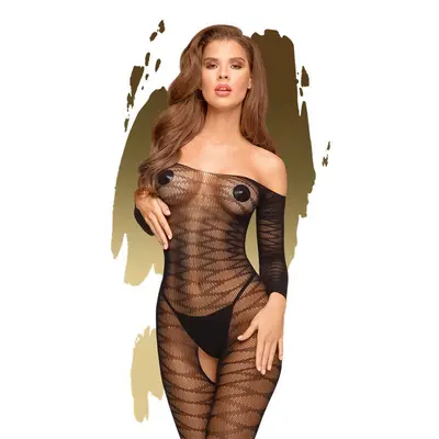 Penthouse Dreamy Diva - Бодістокінг з довгими рукавами, XL (чорний)