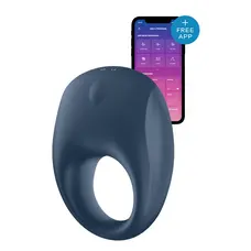 Satisfyer Strong One - ерекційне смарт-кільце з вібрацією, 7.4х2.5 см (синій)