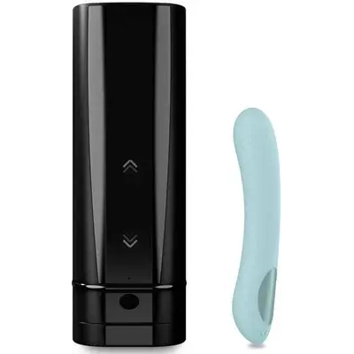 Kiiroo Onyx+ та Pearl 2+ Couple Set Turquoise - Інтерактивний набір мастурбатор та стимулятор точки G (блакитний)
