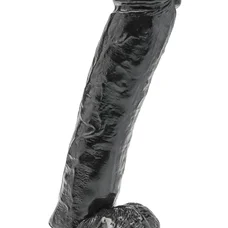 Get Real Dildo 11 inch with Balls - Большой фаллоимитатор, 22.5х6.5 см (черный)
