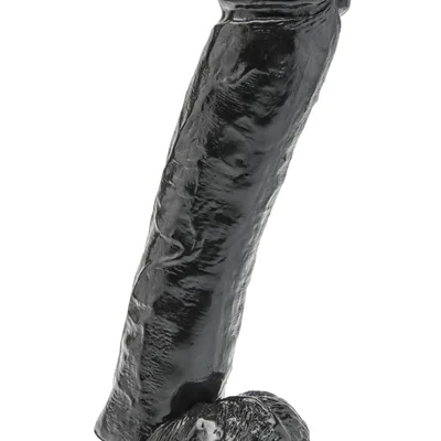 Get Real Dildo 11 inch with Balls - Большой фаллоимитатор, 22.5х6.5 см (черный)