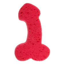 Sponge Willy Red - Губка для ванной в форме пениса, 19 см (красный)