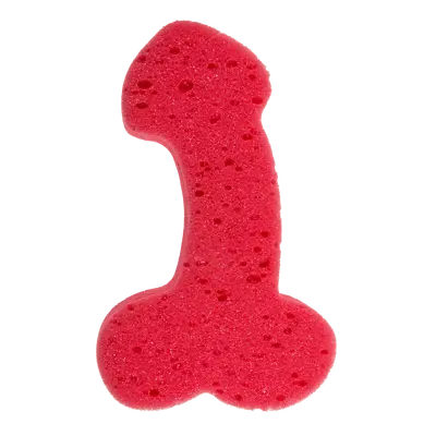 Sponge Willy Red - Губка для ванной в форме пениса, 19 см (красный)
