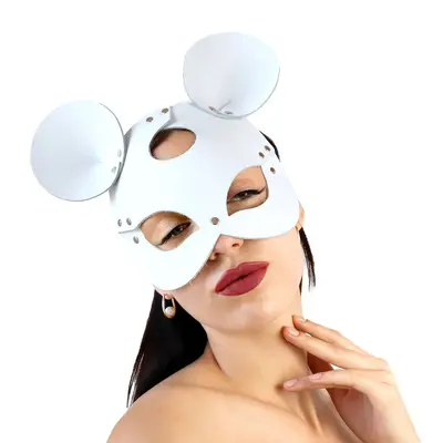 Шкіряна маска мишки Art of Sex - Mouse Mask біла