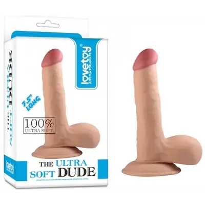 The Ultra Soft Dude 7.5" - Фалоімітатор з мошонкою, 18 см (тілесний)