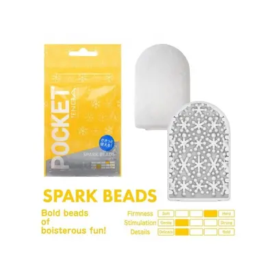 TENGA Pocket Spark Beads - Карманный мини-мастурбатор, 7.5х5.5 см (желтый)