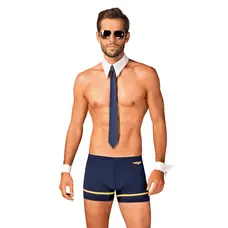 Obsessive Pilotman set - Мужской костюм пилота для ролевых игр, 2XL/3XL