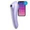 Satisfyer Dual Pleasure - Смарт вібратор і вакуумний стимулятор 2 в 1, 18х4.9 см (бузковий)