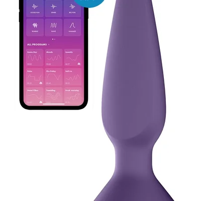 Satisfyer Plug-ilicious 1 - Анальная смарт-пробка, 14х3 см, (фиолетовая)