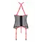 Passion Satara Corset - эротический корсет с кружевом и окантовкой, S/M (чёрный с красным)