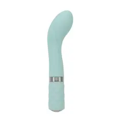Pillow Talk - Sassy Teal - Роскошный вибратор с кристаллом Сваровски для точки G,12.8х3.8 см. (голубой)