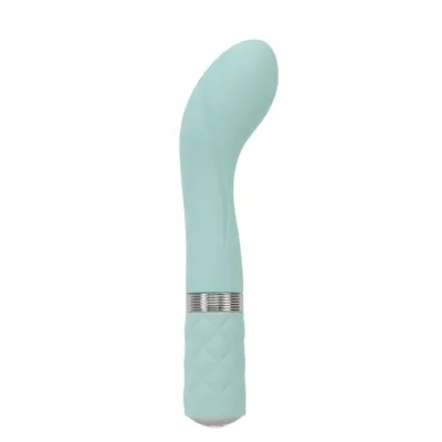 Pillow Talk - Sassy Teal - Розкішний вібратор із кристалом Сваровскі для точки G,12.8х3.8 см. (блакитний)