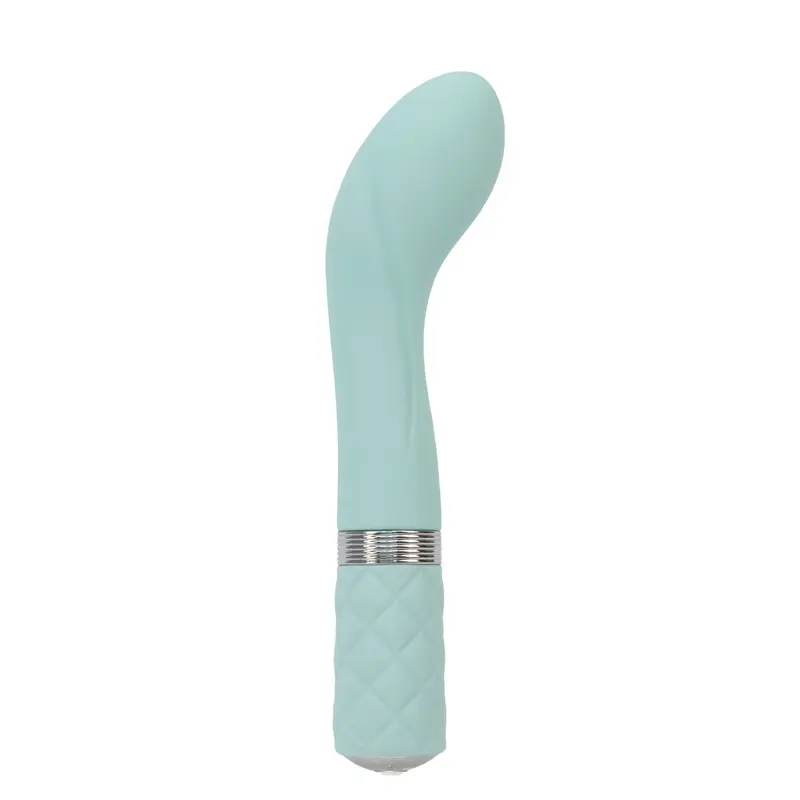 Pillow Talk - Sassy Teal - Розкішний вібратор із кристалом Сваровскі для точки G,12.8х3.8 см. (блакитний)