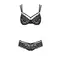 Obsessive 860-SET-3 set - Мереживний комплект: бюстгальтер та стрінги, L/XL (чорний)