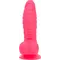 Addiction Tom 7" Dildo With Balls - Ребристый силиконовый фаллоимитатор с присоской, 17.8х4.4 см (розовый)