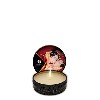 Shunga Massage Candle - Масажна свічка з ароматом полуниці, 30 мл