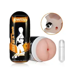LoveToy Sex in a can Masturbator - мастурбатор анус с вибрацией, 16х6.5 см (телесный)