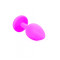 Boss Silikon Plug Jewellery Pink Small - Анальная пробка с кристаллом, 7х2.7 см (розовый с голубым)