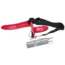 Подвійний страпон Orion Bad Kitty Vibrating Strap-On Duo, 18 см