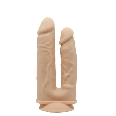 SilexD Double Gusto Vibro Flesh (Model 1 size 8" & 7") + LRS - вибратор для двойного проникновения с пультом ДУ, 19.5 и 17.5 см (телесный)