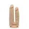 SilexD Double Gusto Vibro Flesh (Model 1 size 8" & 7") + LRS - вібратор для подвійного проникнення з пультом дистанційного керування, 19.5 та 17.5 см (тілесний)