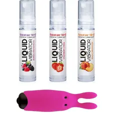 Adrien Lastic Amoreane Med - набір з 3-х смаків стимулюючого лубриканта та вібропулі (рожевий)