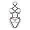 Leg Avenue - Heart ring harness teddy - Портупея-тедді в стилі БДСМ, M (чорний)
