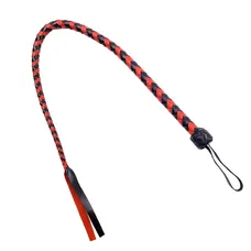 Art of Sex Снейк чорно-червоний гнучкий батіг з натуральної шкіри, 80 см (чорно-червоний)