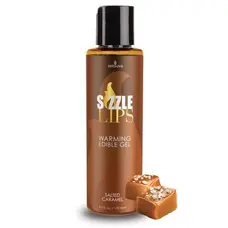 Sensuva - Sizzle Lips Salted Caramel - Согревающий съедобный массажный гель, 125 мл.