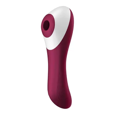 Satisfyer Dual Crush - Вакуумный клиторальный стимулятор двусторонний, 17.5х3.8 см (бордовый)