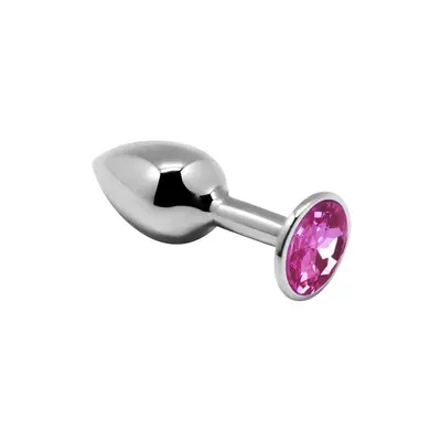 Металева анальна пробка з кристалом Alive Mini Metal Butt Plug, 7х2.8 см (рожева)