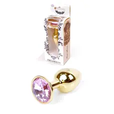 Boss Jewellery Gold Plug Rose - Анальна пробка із кристалом, 7 см (рожевий)