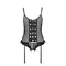 Passion Nessy Corset - эротический корсет и стринги с доступом, L/XL (чёрный)