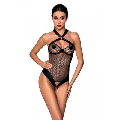 Amanda Body Passion - Сітчастий боді з халтером Amanda Body, чорне (XXL/XXXL)