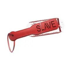 Шлепалка Пикантные Штучки с рельефной надписью SLAVE (красный)