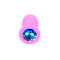 Boss Silikon Plug Jewellery Pink Small - Анальная пробка с кристаллом, 7х2.7 см (розовый с голубым)