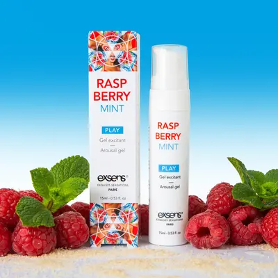EXSENS Kissable Raspberry Mint - Стимулирующий гель для клитора или оральных ласк,15 мл (клубника)