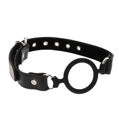 Taboom Open Ring Gag - силіконовий кляп-кільце, (чорний)