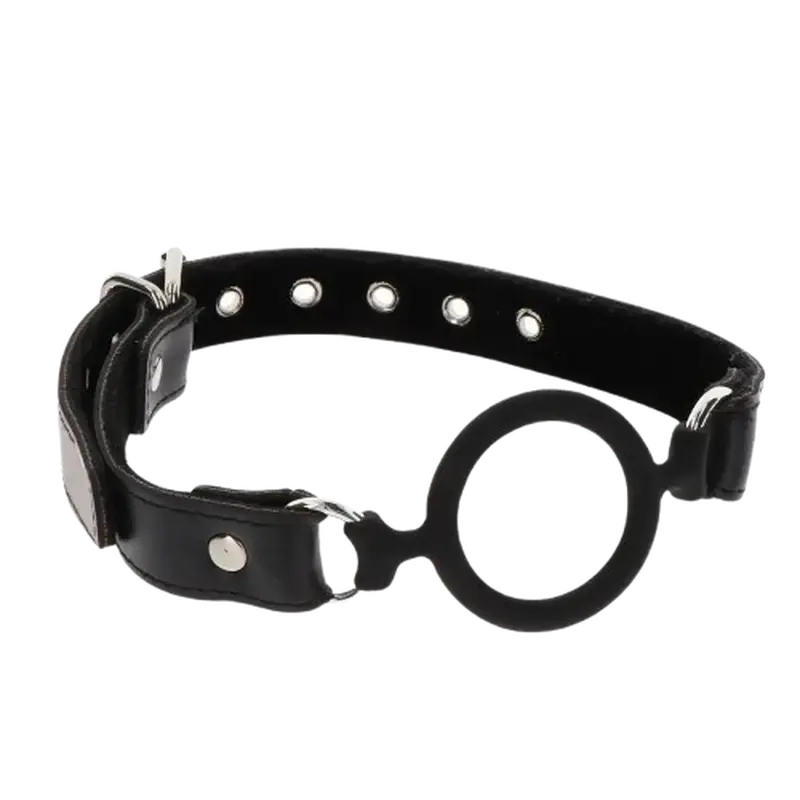 Taboom Open Ring Gag - силиконовый кляп-кольцо, (черный)