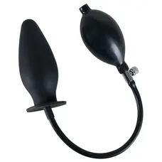 Orion True Black Inflatable Anal Plug – надувна силіконова анальна пробка, 11,5х4.5-9 см (чорний)