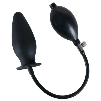Orion True Black Inflatable Anal Plug - надувная силиконовая анальная пробка, 11,5х4.5-9 см (черный)