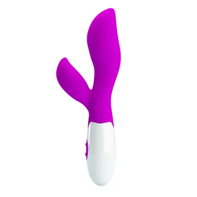 Pretty Love Newman Silicone Vibrator - Стильний силіконовий вібратор-кролик, 20х3.8 см (фіолетовий)