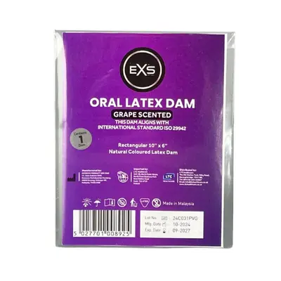 Латексна серветка для орального сексу EXS Oral Latex Dam Grape Scented з ароматом винограду