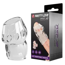 Насадка на член Pretty Love Oskar Penis Thicker Transparent, 6,4 см (прозорий)