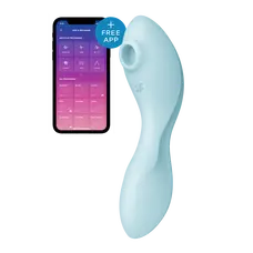 Satisfyer Curvy Trinity 5 - Вакуумный стимулятор с вибрацией, 16.5х4.6 см (голубой)