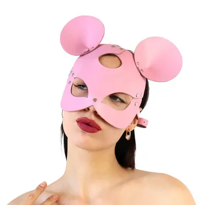 Кожаная маска мышки Art of Sex - Mouse Mask розовая